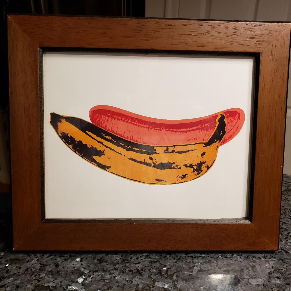 Coco Brown wood frame What's 2 bananas on it